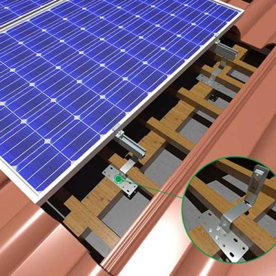 Sistema de estrutura de montagem de painel solar para telhado de telha